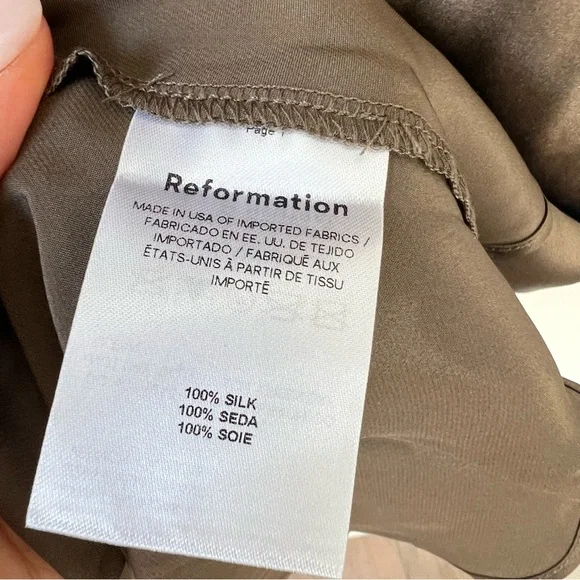 NWT Reformation Dasha Silk One Shoulder Maxi Dress in Morel Brown - Picture 11 of 12